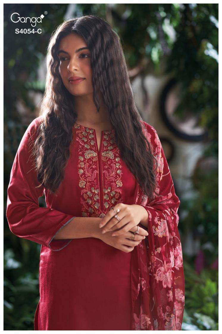 BUY GANGA SUITS SINGLE PIECE GANGA BRUNA S4054 CLOSEUP IMAGE