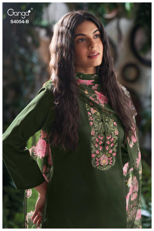 GANGA BRUNA S4054 PREMIUM PURE COTTON SATIN SUIT