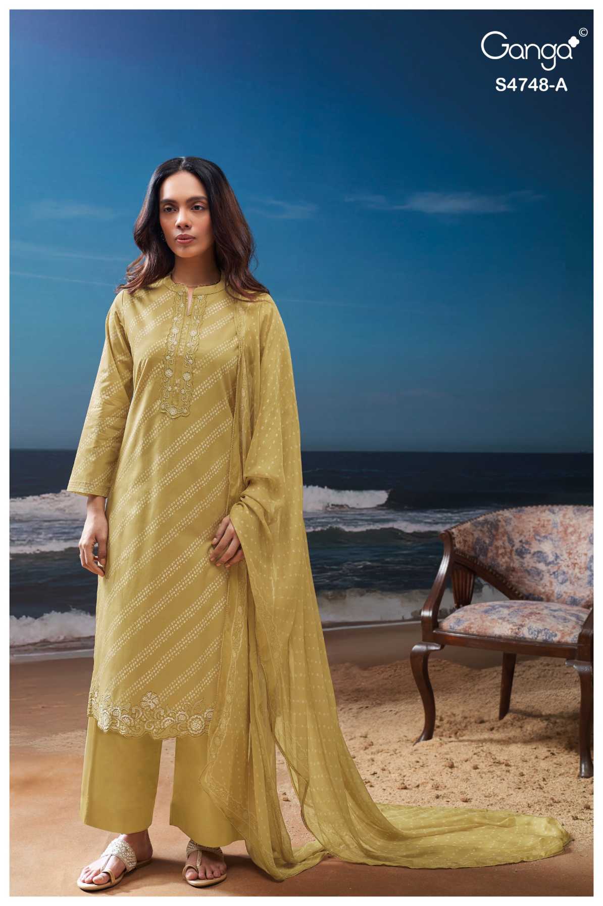 BUY GANGA SUITS ONLINE GANGA CAIRAEL S4748 FULL SET