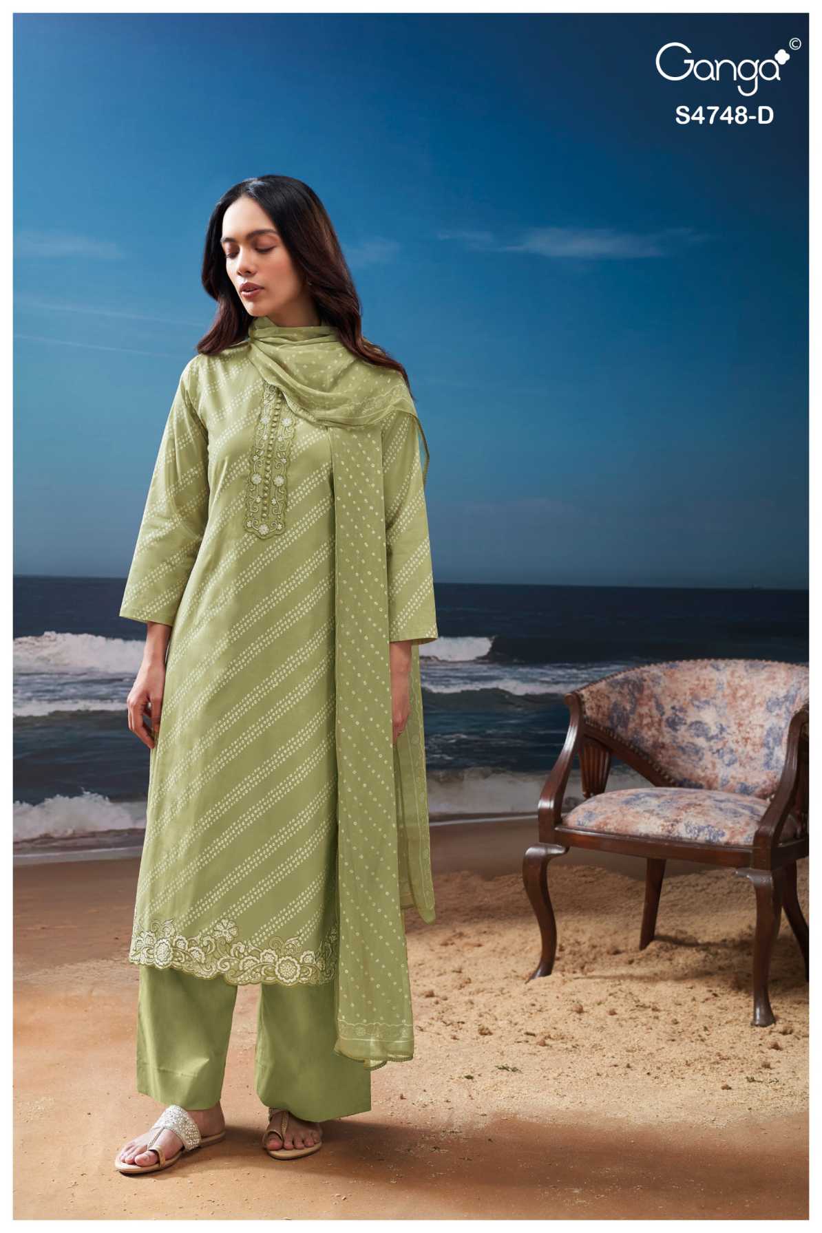 BUY GANGA SUITS ONLINE GANGA CAIRAEL S4748 FRONT VIEW