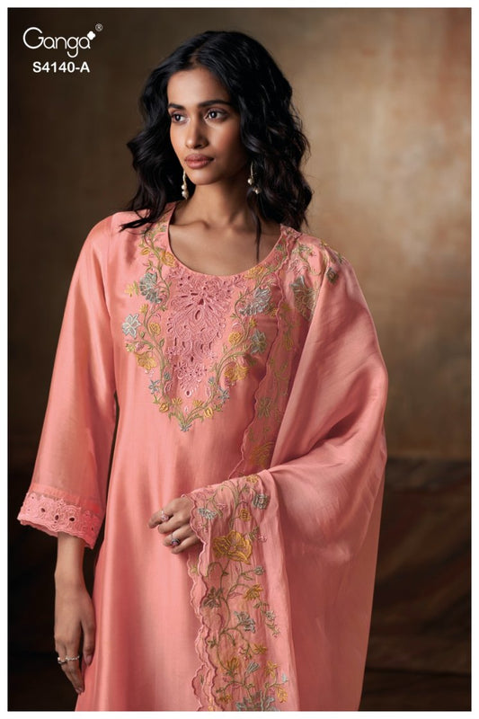 BUY GANGA SUITS ONLINE WITH PRICE GANGA CASSARA S4140 DUPATTA DESIGN