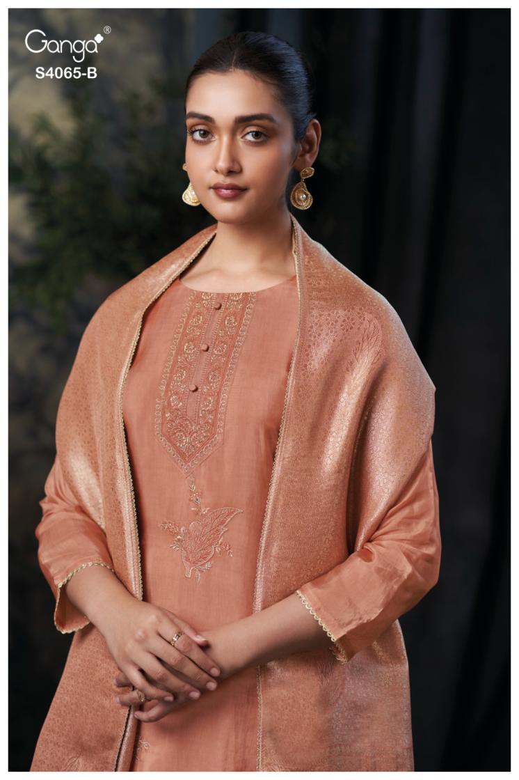 buy ganga cate s4065 premium pure bemberg habutai silk suit online