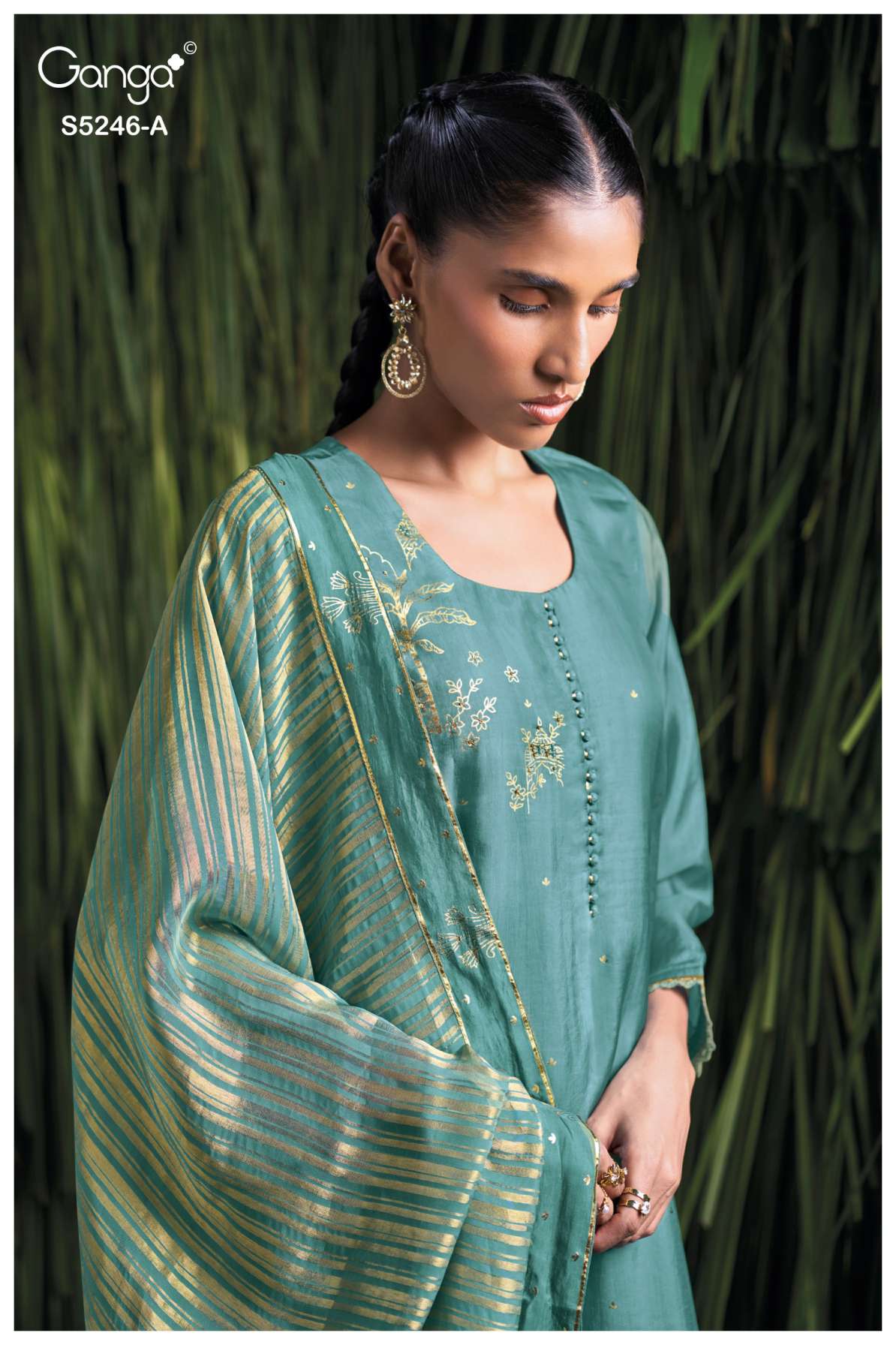 BUY GANGA SUITS GANGA CELINEA S5246 FABRIC DETAIL