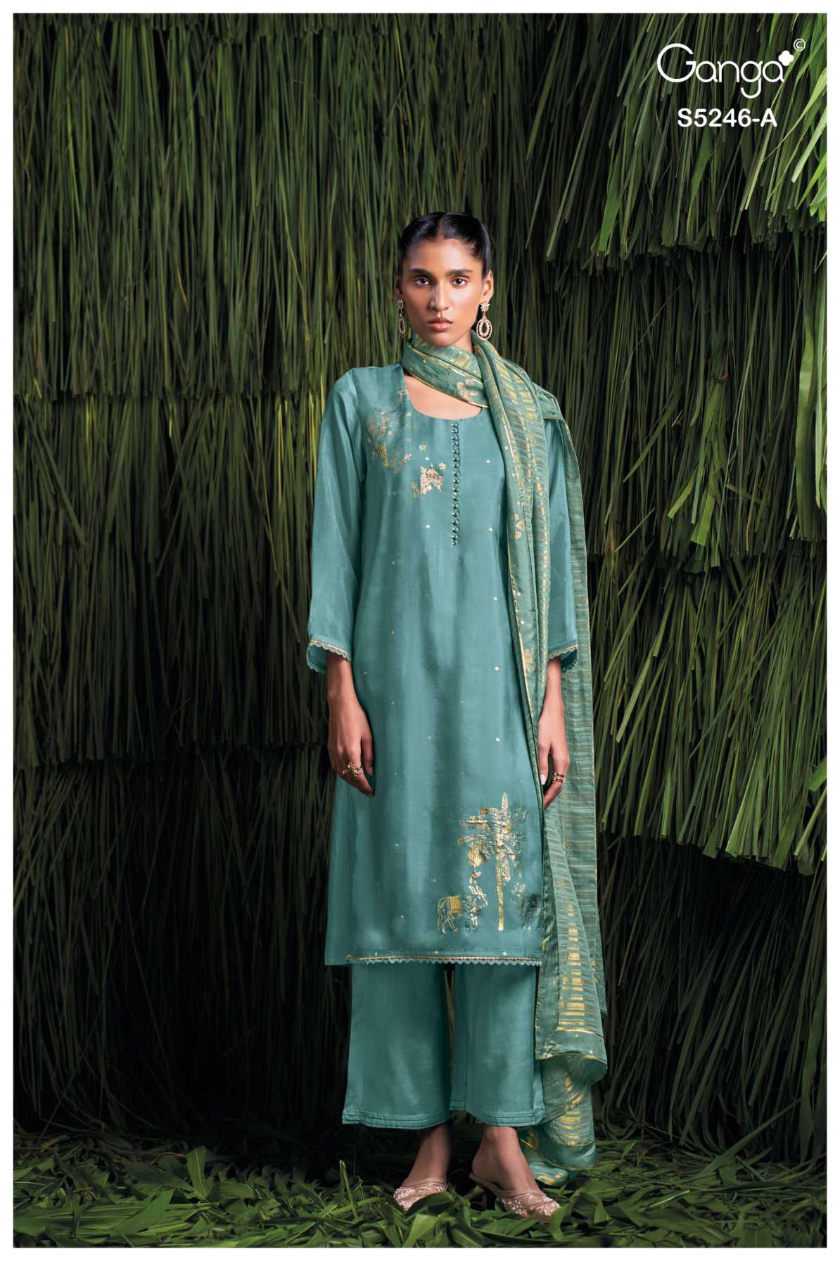 BUY GANGA SUITS GANGA CELINEA S5246 FULL SET
