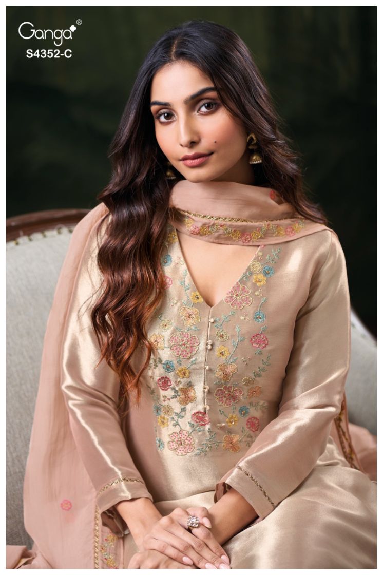 BUY GANGA SUITS ONLINE SHOPPING GANGA CHAYANA S4352 FRONT VIEW