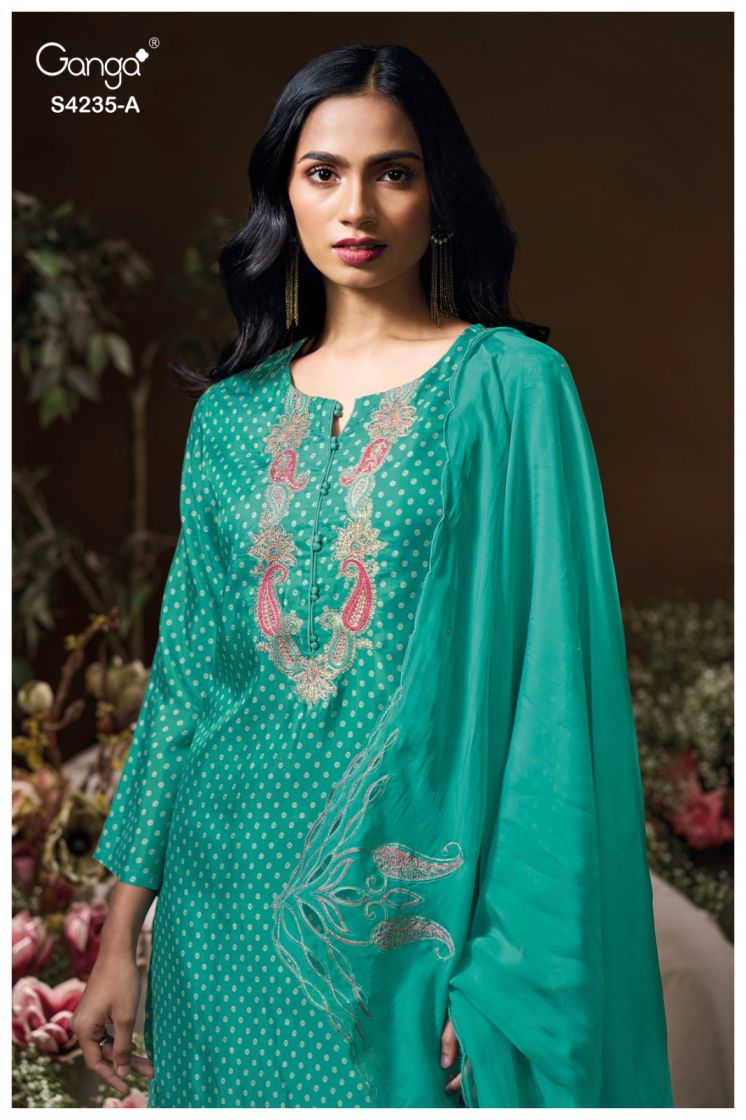 BUY GANGA SUITS ONLINE GANGA CHIRAYA S4235 TOP DESIGN