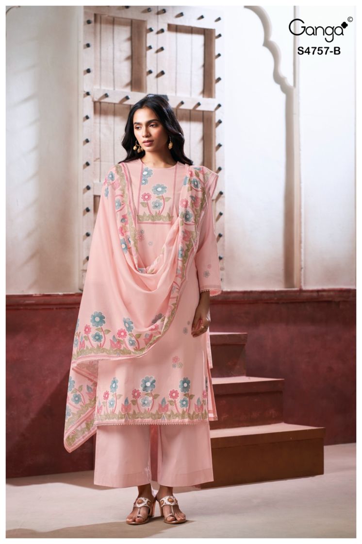 BUY GANGA SUITS ONLINE GANGA CIRELIA S4757 BACK VIEW