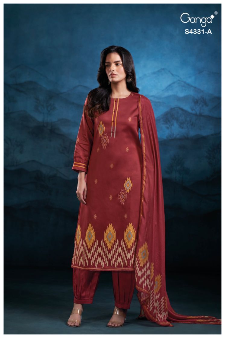 BUY GANGA SUITS WITH PRICE GANGA CRISA S4331 FRONT VIEW