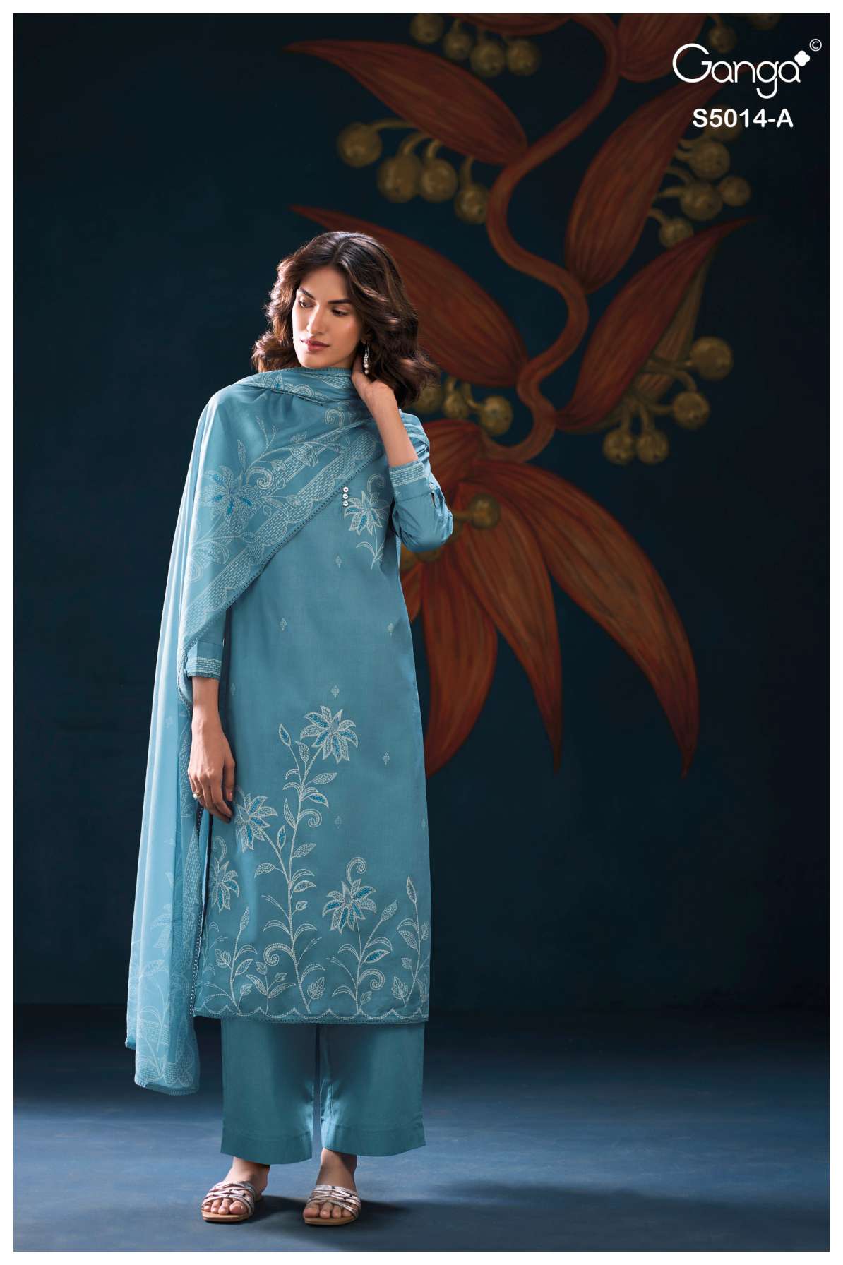 BUY GANGA SUITS GANGA DAIRA S5014 FABRIC DETAIL