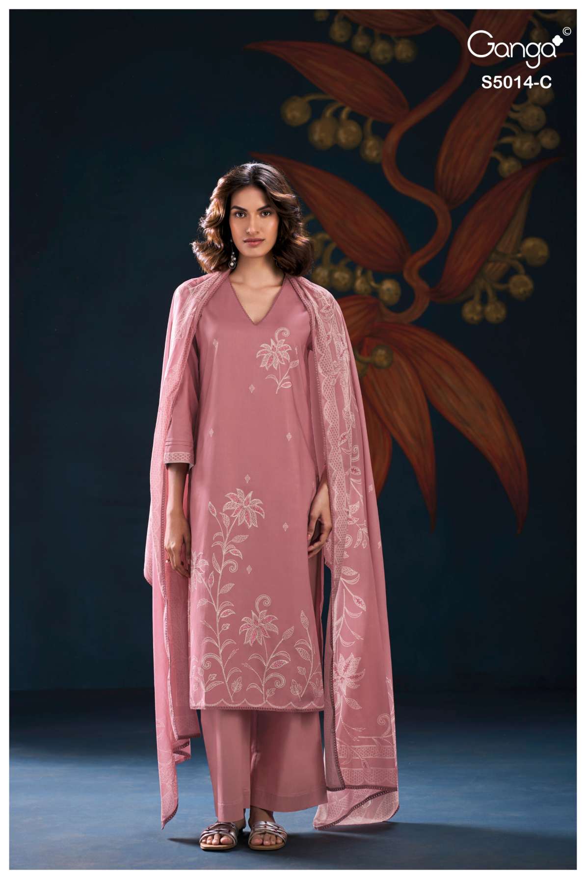 BUY GANGA SUITS GANGA DAIRA S5014 DUPATTA DESIGN