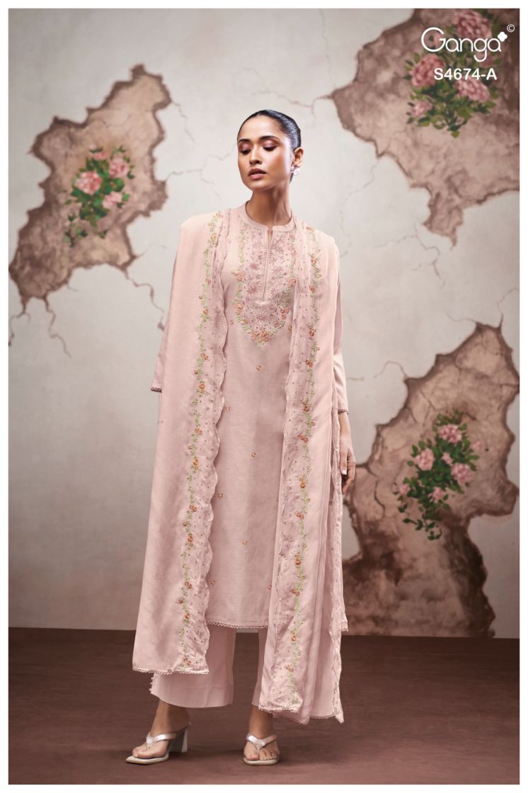 BUY GANGA SUITS GANGA DAIREL S4674 FRONT VIEW