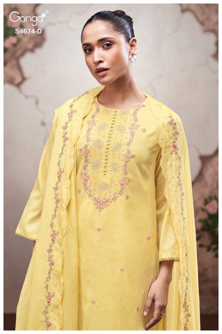 BUY GANGA SUITS GANGA DAIREL S4674 PREMIUM SUIT