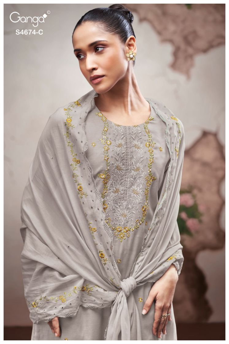 BUY GANGA SUITS GANGA DAIREL S4674 BACK VIEW