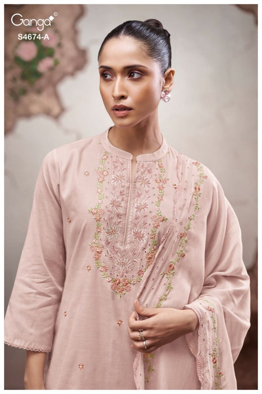 BUY GANGA SUITS GANGA DAIREL S4674 CLOSEUP IMAGE