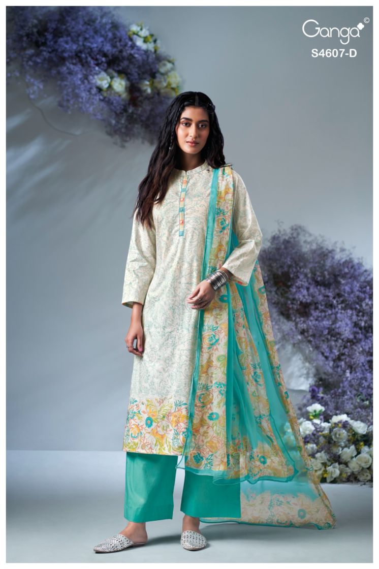 BUY GANGA SUITS GANGA DAZIEL S4607 DUPATTA DESIGN