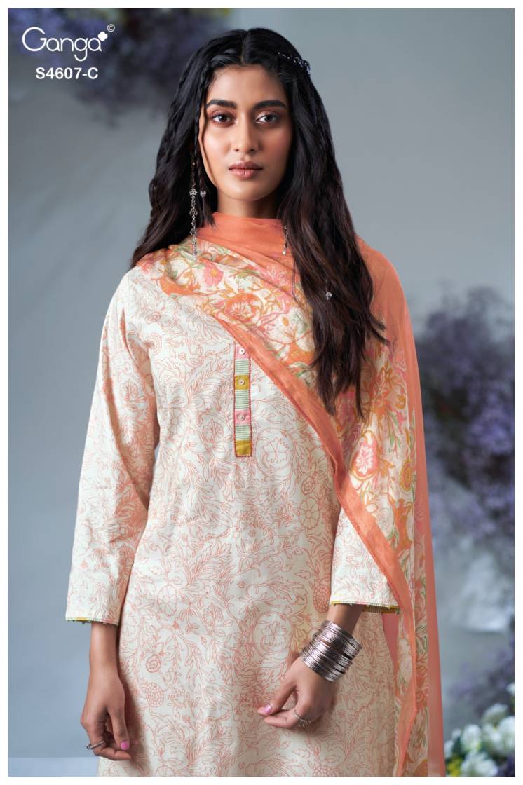 BUY GANGA SUITS GANGA DAZIEL S4607 NEW CATALOGUE