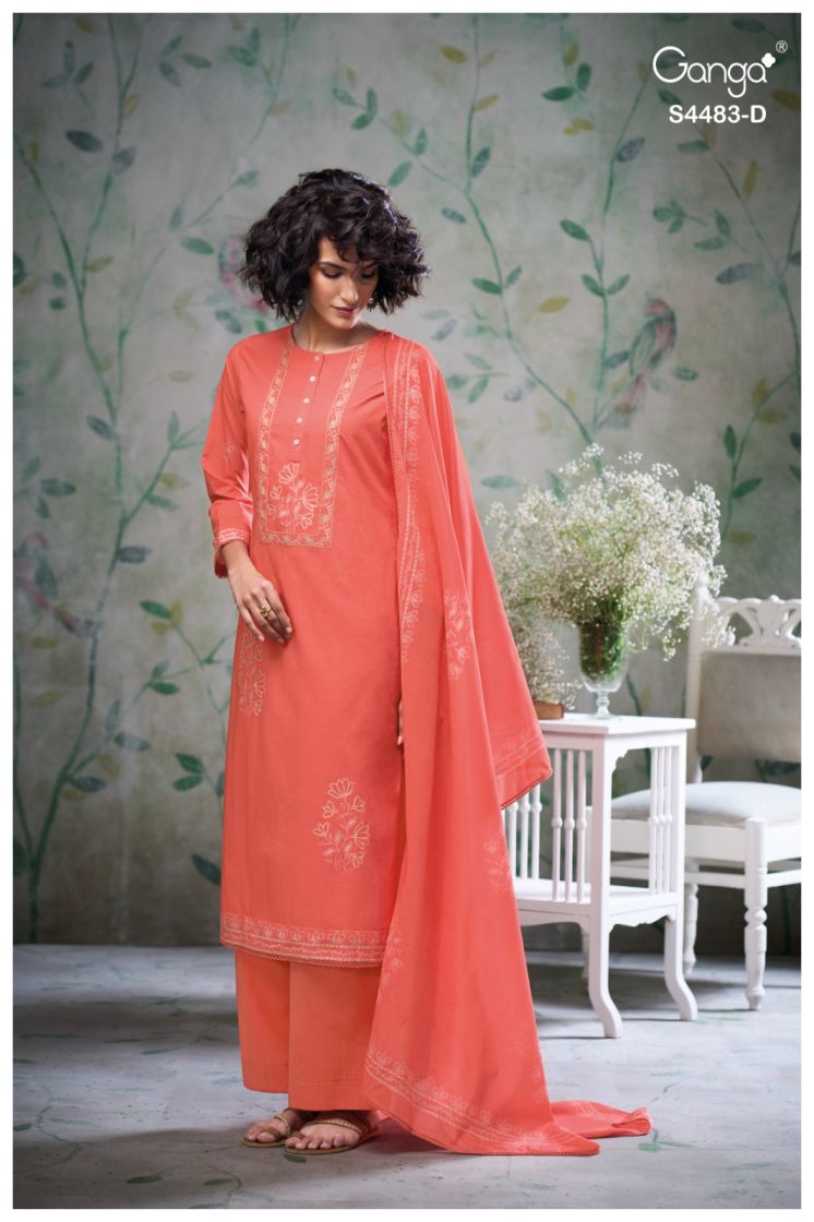 BUY GANGA SUITS ONLINE WITH PRICE GANGA DELILAH S4483 FULL SET