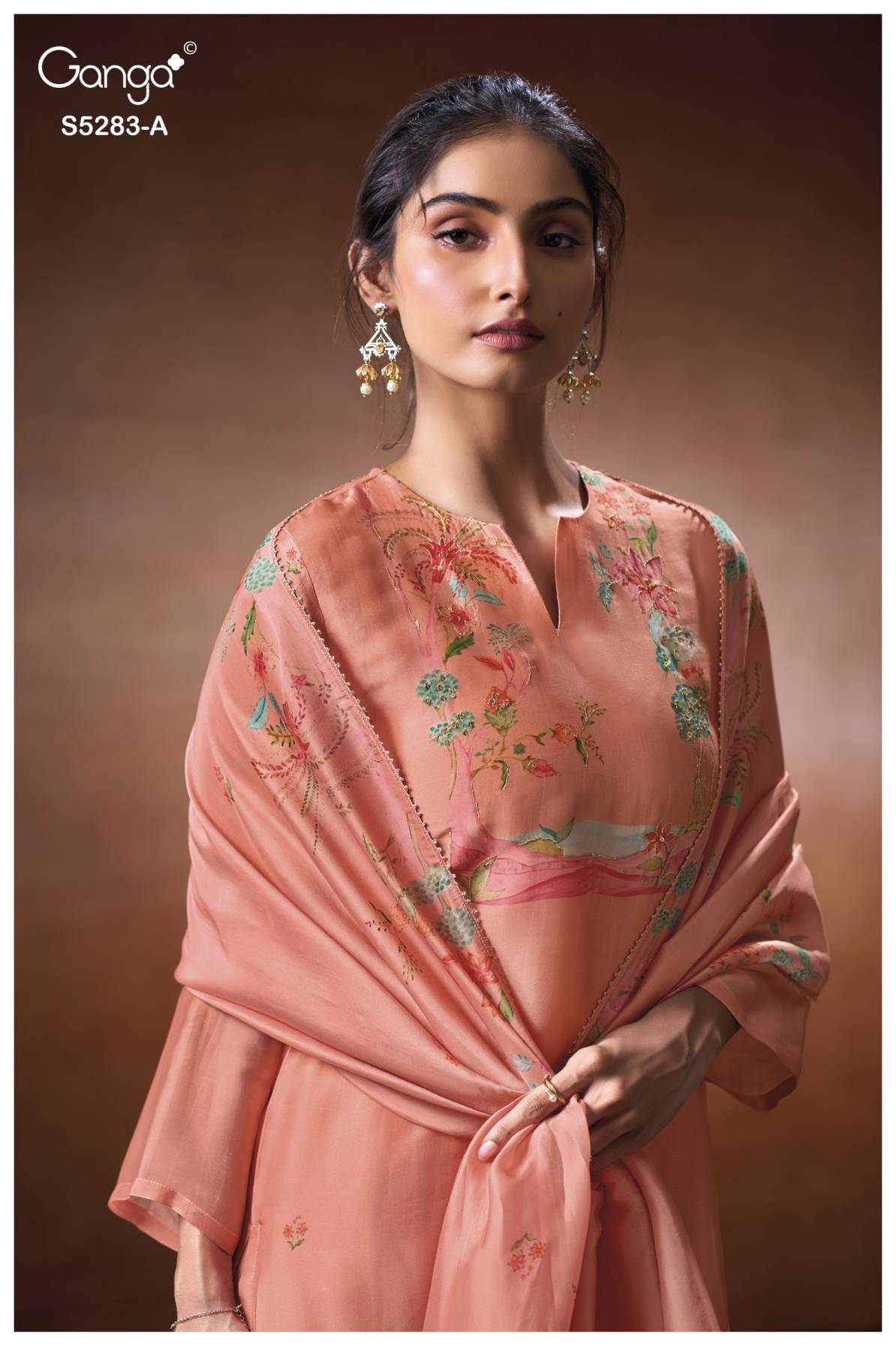 BUY GANGA SUITS GANGA DELORA S5283 BACK VIEW