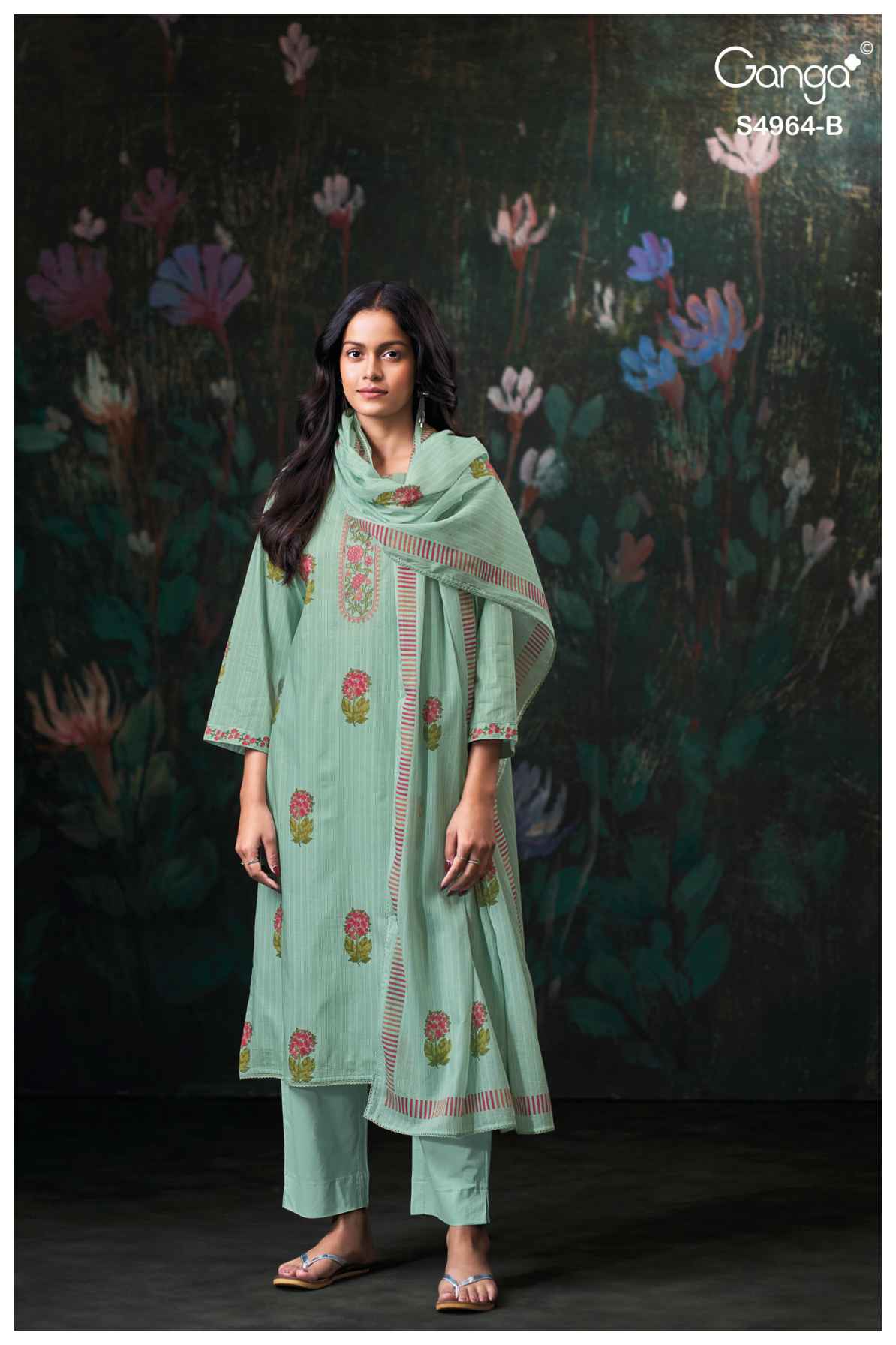 BUY GANGA SUITS GANGA DEYZA S4964 FABRIC DETAIL