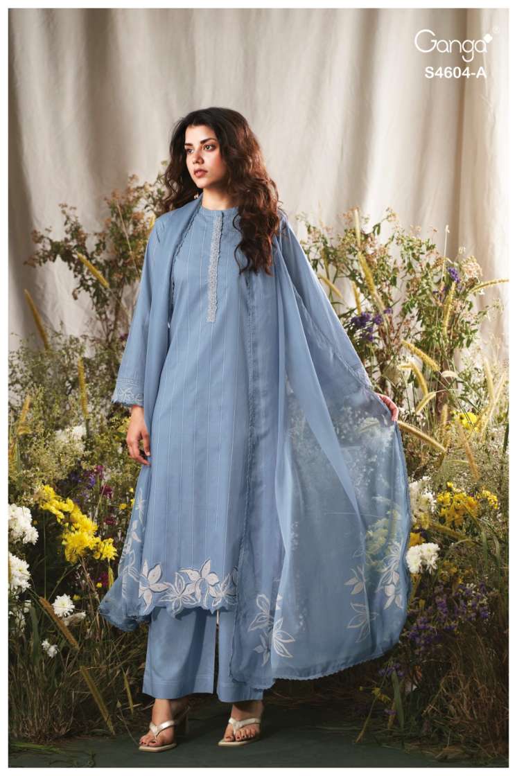 BUY GANGA SUITS WITH PRICE GANGA DIVENA S4604 DUPATTA DESIGN