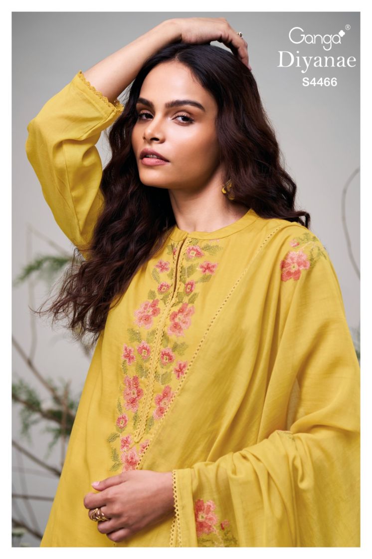 BUY GANGA SUITS ONLINE GANGA DIYANAE S4466 DUPATTA DESIGN