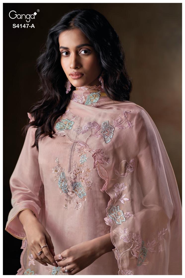 BUY GANGA SUITS SINGLE PIECE GANGA DIYARA S4147 TOP DESIGN