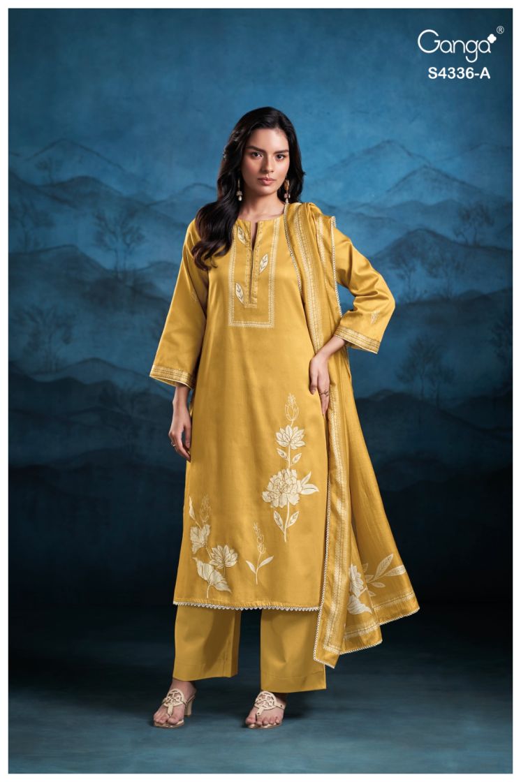 BUY GANGA SUITS ONLINE GANGA DIYRA S4336 FRONT VIEW