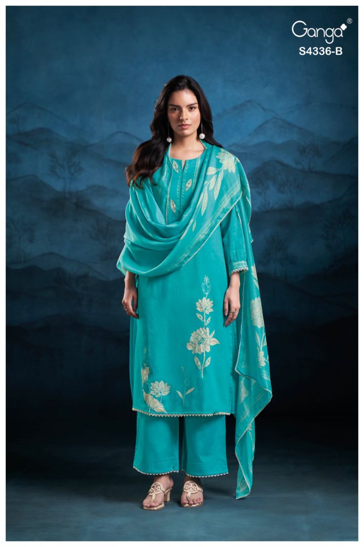 BUY GANGA SUITS ONLINE GANGA DIYRA S4336 FULL SET