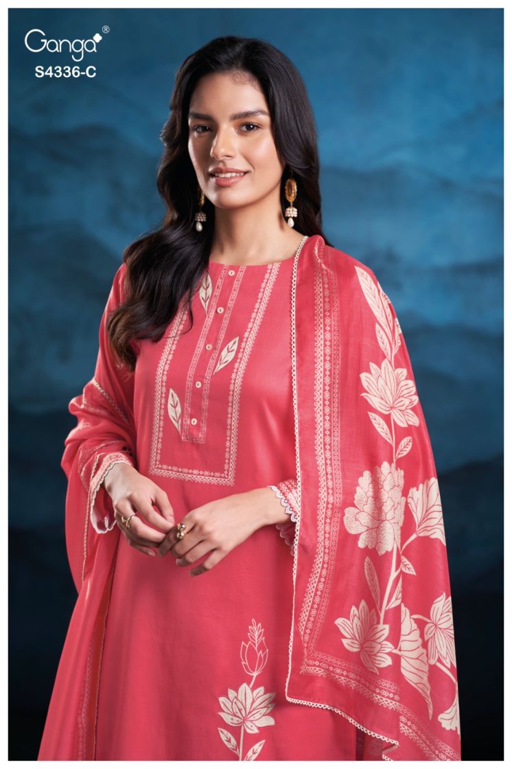 BUY GANGA SUITS ONLINE GANGA DIYRA S4336 BACK VIEW