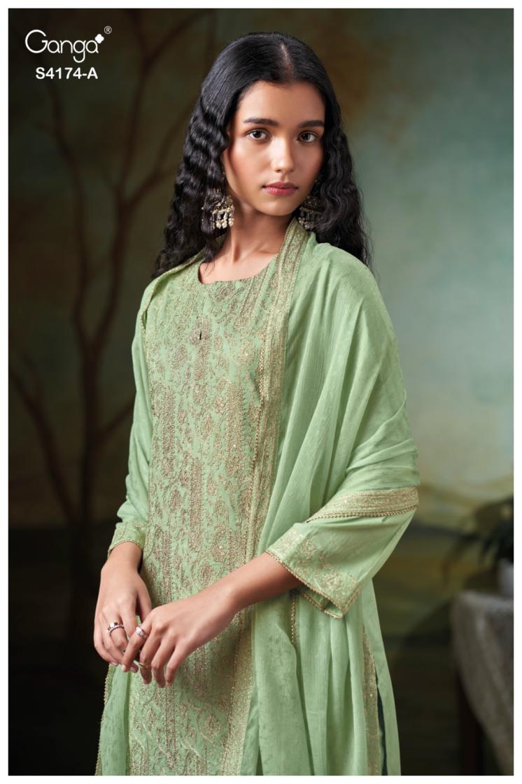 BUY GANGA SUITS SINGLE PIECE GANGA DRITIHA S4174 PREMIUM SUIT