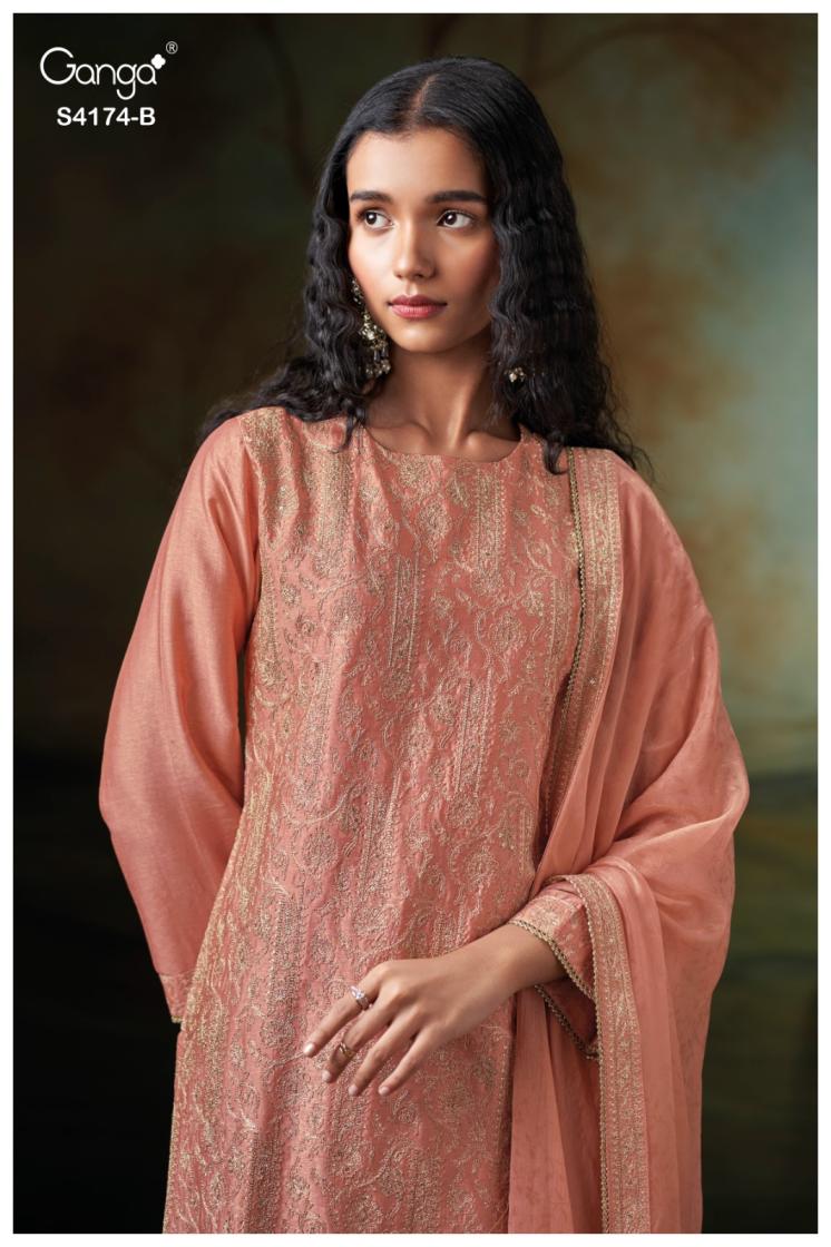 BUY GANGA SUITS SINGLE PIECE GANGA DRITIHA S4174 TOP DESIGN