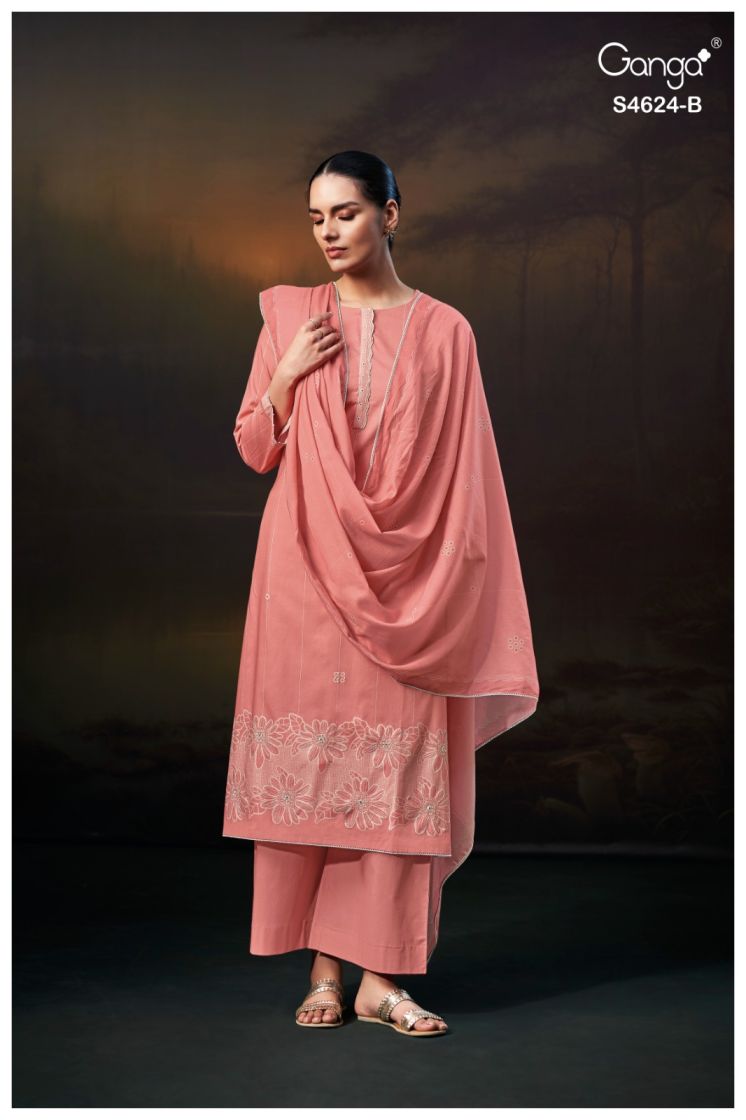 BUY GANGA SUITS GANGA ELSYA S4624 FABRIC DETAIL