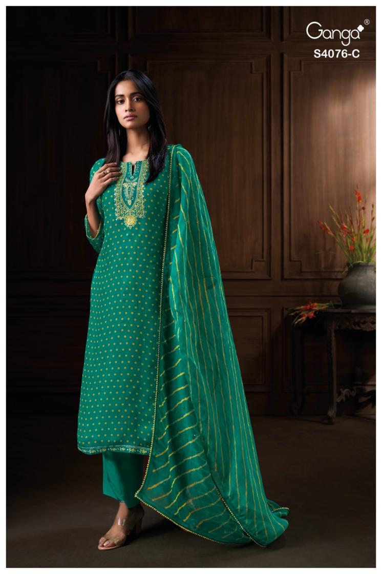 BUY GANGA SUITS WITH PRICE GANGA ENYARA S4076 BACK VIEW