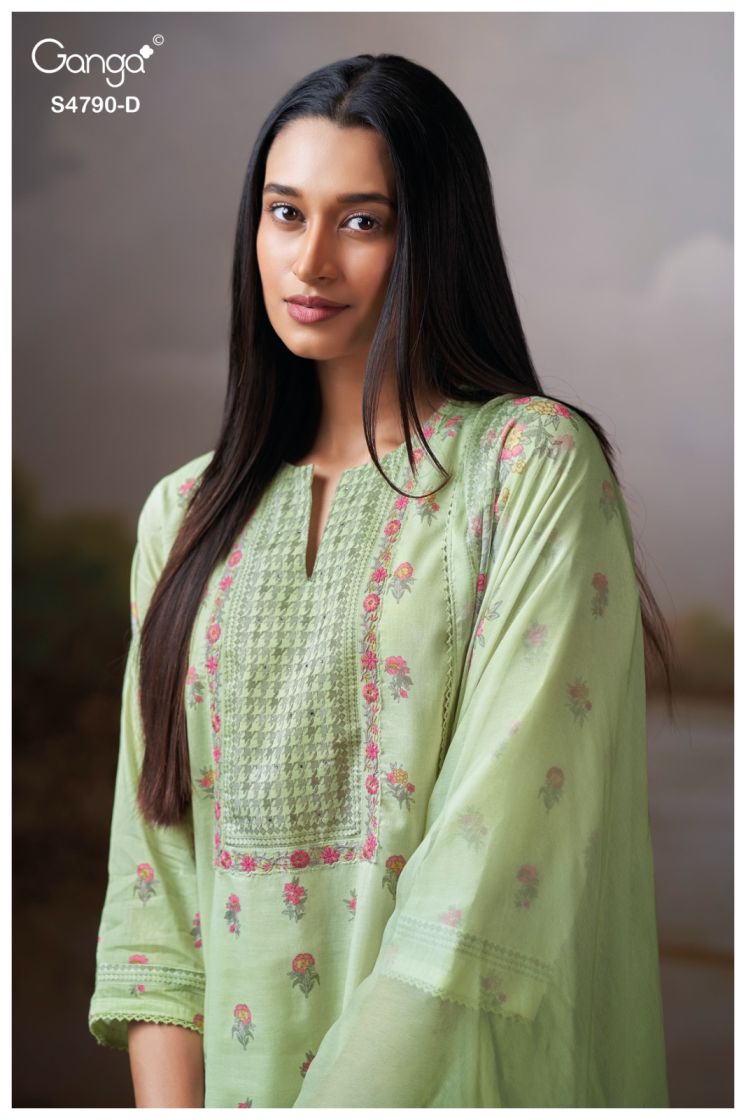 BUY GANGA SUITS SINGLE PIECE GANGA ESHMITA S4790 BACK VIEW