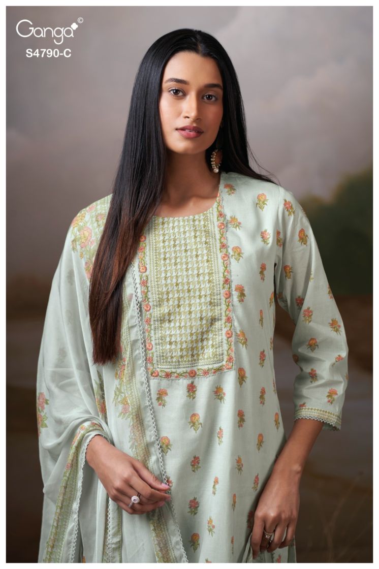 BUY GANGA SUITS SINGLE PIECE GANGA ESHMITA S4790 TOP DESIGN