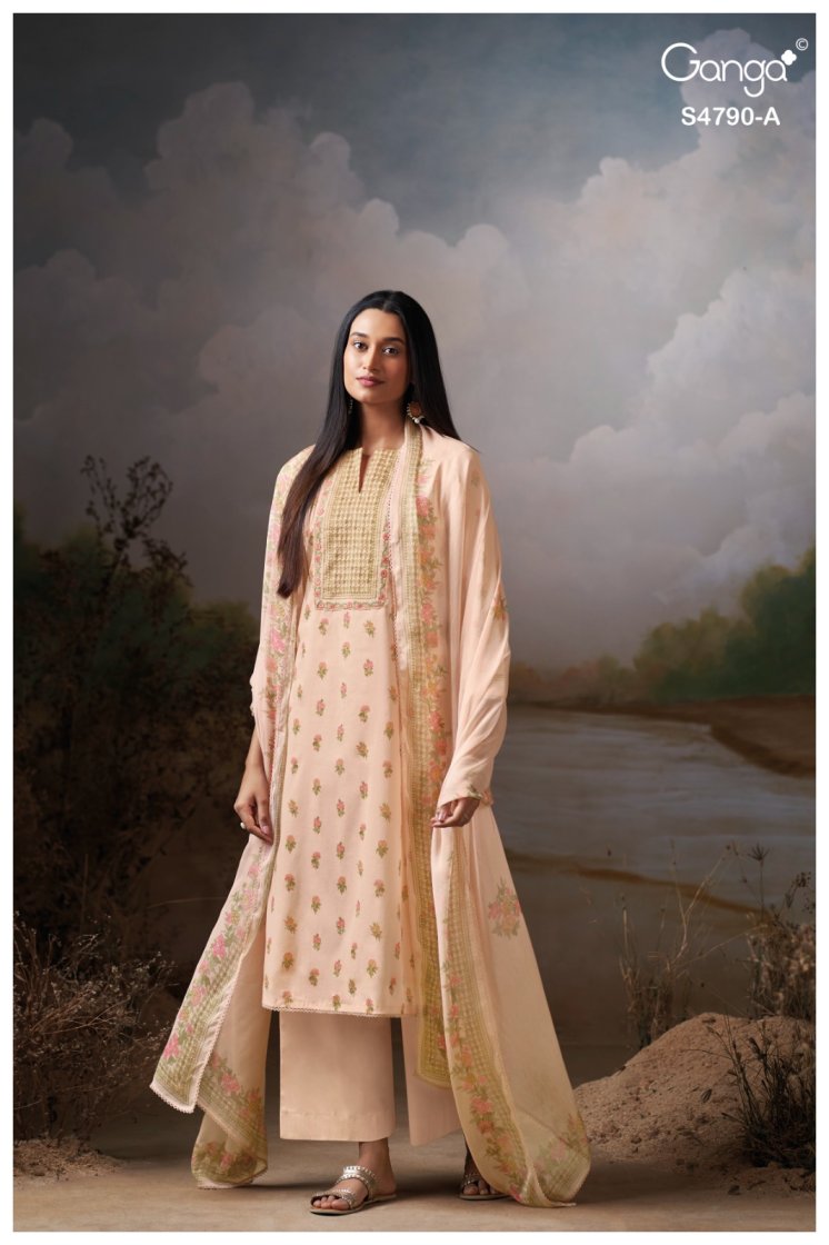 BUY GANGA SUITS SINGLE PIECE GANGA ESHMITA S4790 FULL SET