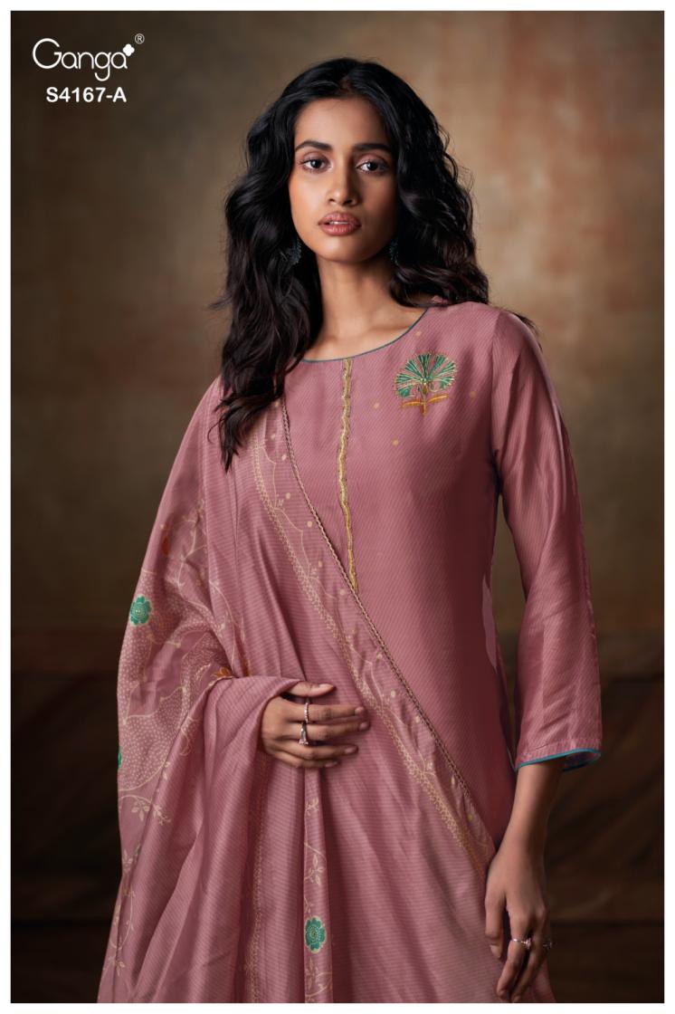 BUY GANGA SUITS ONLINE GANGA ESHRA S4167 FULL SET