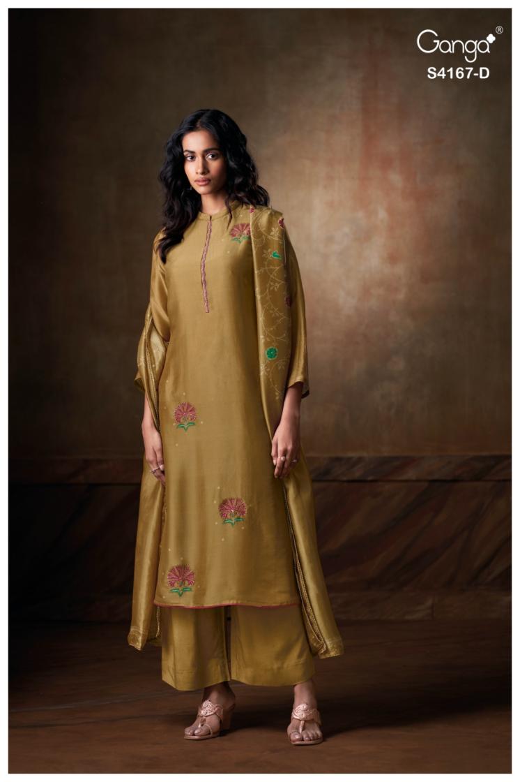 BUY GANGA SUITS ONLINE GANGA ESHRA S4167 TOP DESIGN