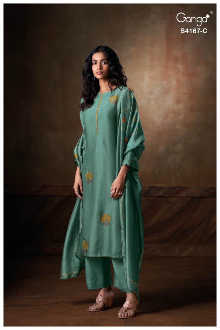 BUY GANGA SUITS ONLINE GANGA ESHRA S4167 PREMIUM SUIT