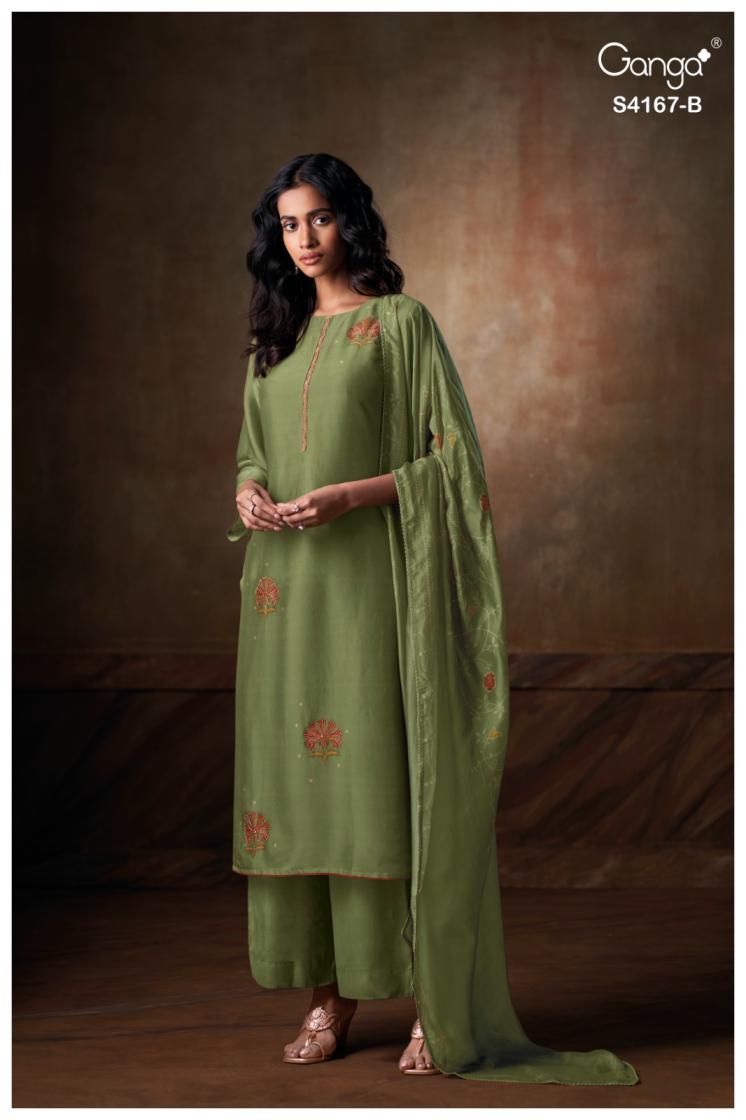 BUY GANGA SUITS ONLINE GANGA ESHRA S4167 BACK VIEW