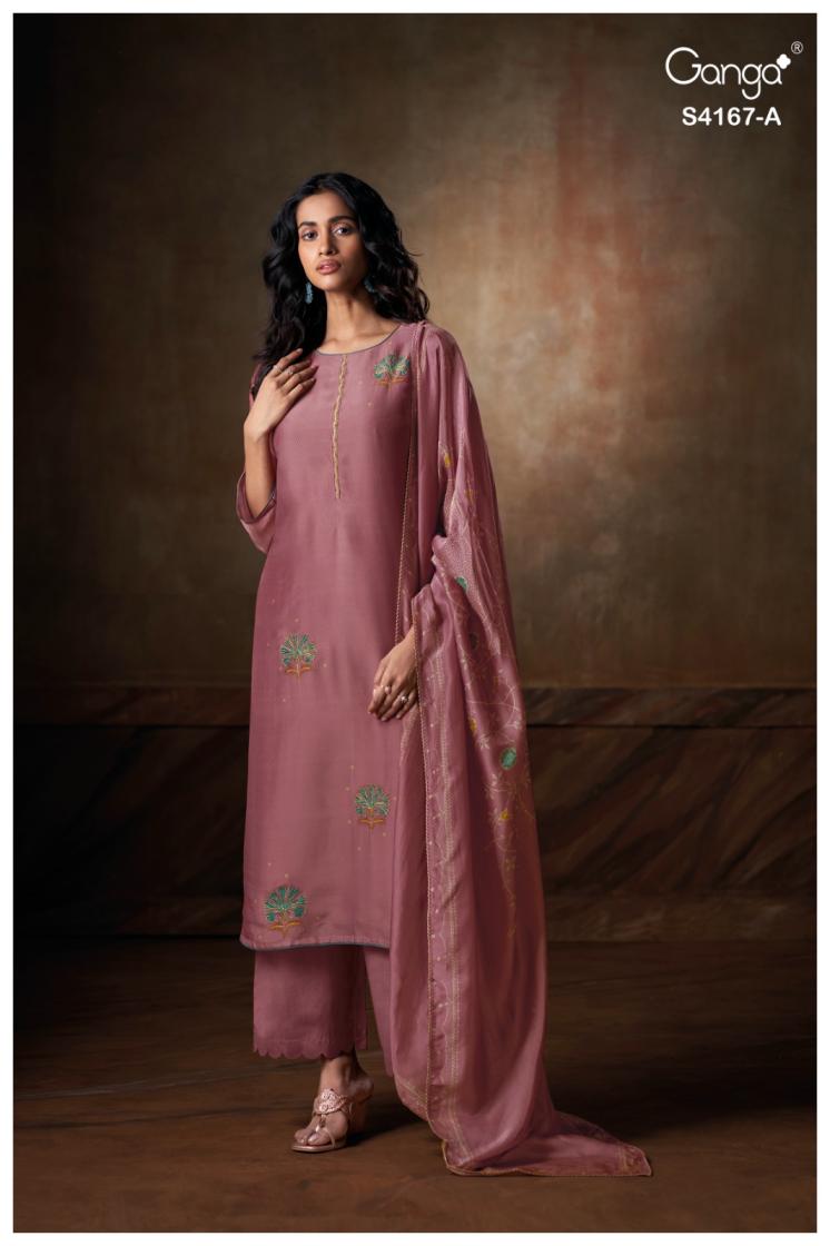 BUY GANGA SUITS ONLINE GANGA ESHRA S4167 CLOSEUP IMAGE