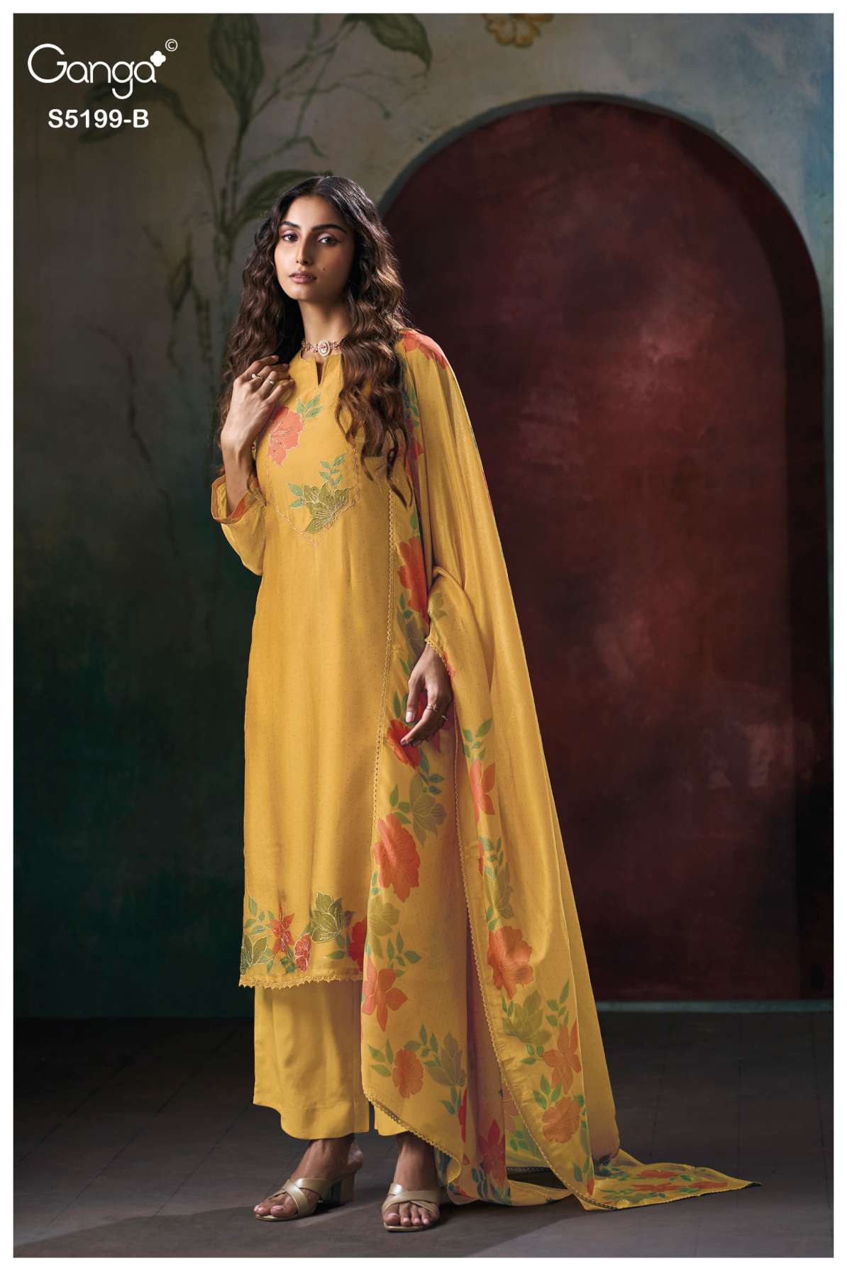 BUY GANGA SUITS GANGA EVANIAH S5199 DUPATTA DESIGN