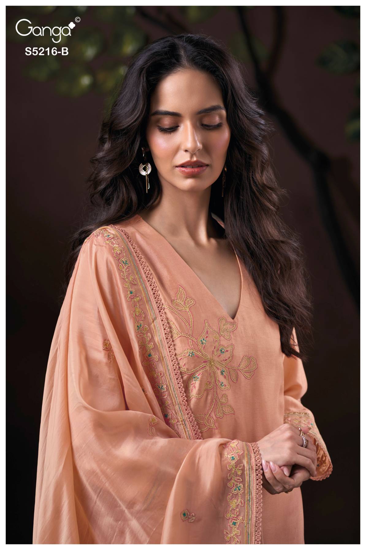 BUY GANGA SUITS GANGA FAELIA S5216 FABRIC DETAIL