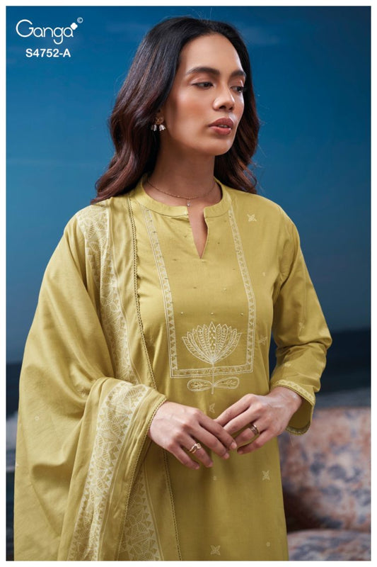 BUY GANGA SUITS ONLINE GANGA FAIRA S4752 CLOSEUP IMAGE