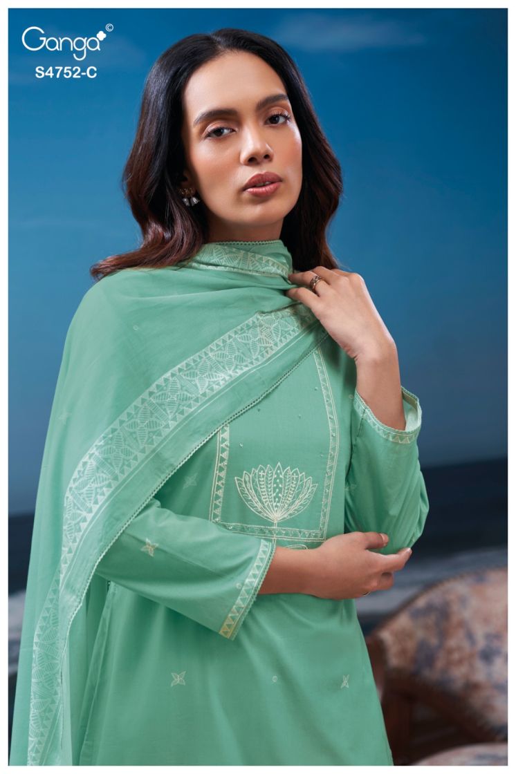 BUY GANGA SUITS ONLINE GANGA FAIRA S4752 BACK VIEW