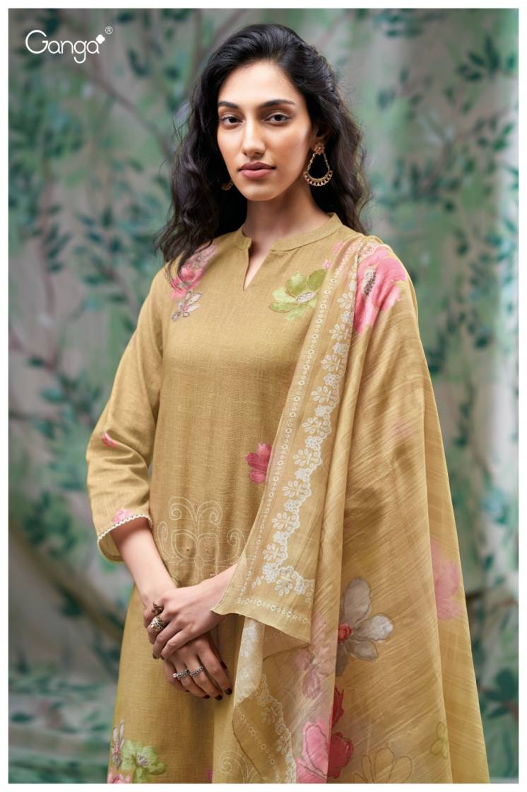 BUY GANGA SUITS SINGLE PIECE GANGA FARNAZ S3683 CLOSEUP IMAGE
