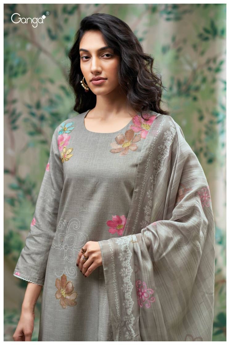 BUY GANGA SUITS SINGLE PIECE GANGA FARNAZ S3683 NEW CATALOGUE
