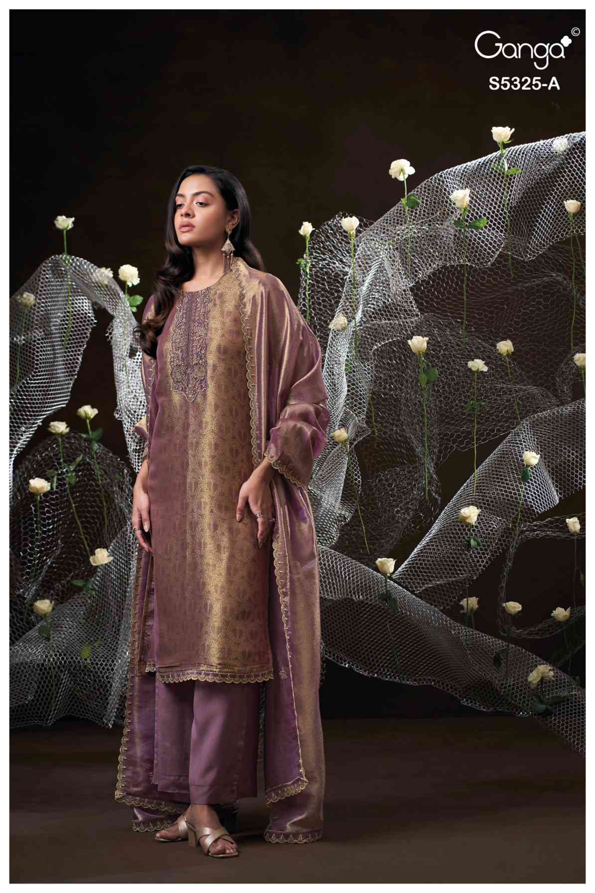 BUY GANGA SUITS GANGA FAVENA S5325 DUPATTA DESIGN