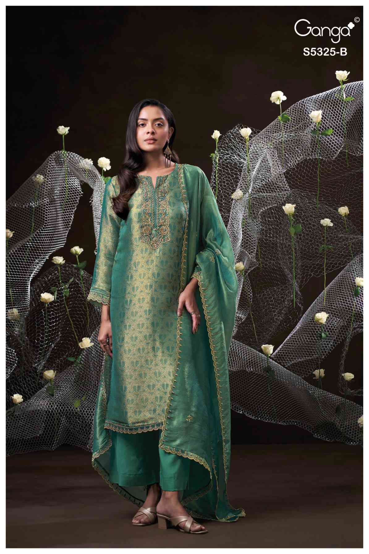 BUY GANGA SUITS GANGA FAVENA S5325 FULL SET