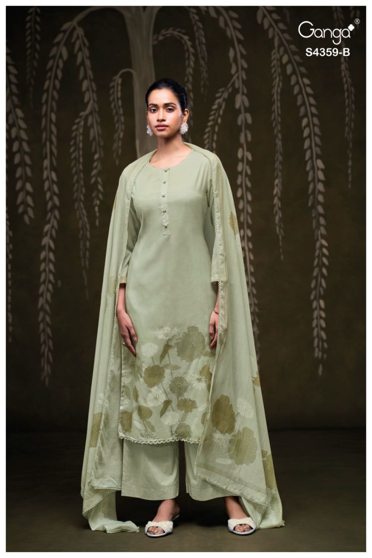 BUY GANGA SUITS SINGLE PIECE GANGA FAYARA S4359 DUPATTA DESIGN